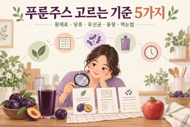 푸룬주스 추천, 먹는법부터 유산균·당류까지 고르는 기준 5가지