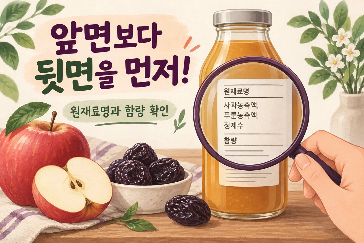 1. 원재료명부터 보면 주스의 성격이 보입니다